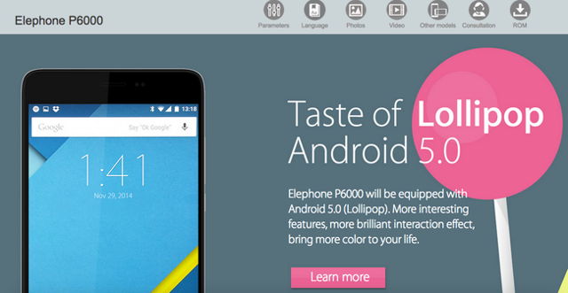 Çin Android 5.0 Lollipop’a da El Attı 1 Elephone P6000