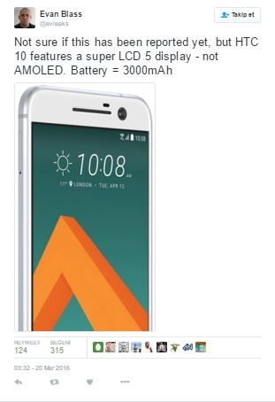 Sızıntı: HTC 10 Batarya ve Ekran Özellikleri 2 Sızıntı: HTC 10 Batarya ve Ekran Özellikleri
