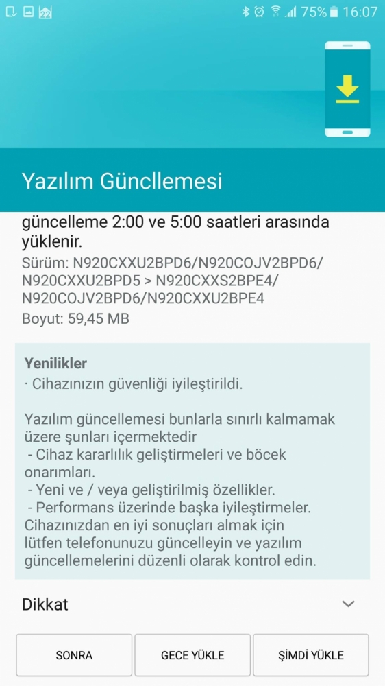 Galaxy Note 5 Güncelleme 2 Galaxy Note 5 Güncelleme
