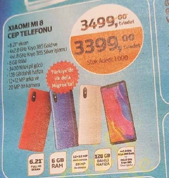Migros Xiaomi Mi 8 Fiyatı Ne Kadar? 2 migros xiaomi mi 8 satiyor ne kadar