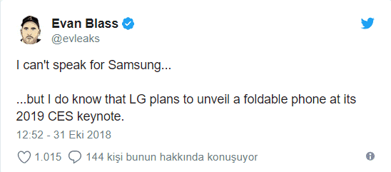 LG’nin katlanabilir telefonu için tarih belli oldu 2 LG katlanabilir telefon CES 2019’da tanıtılacak