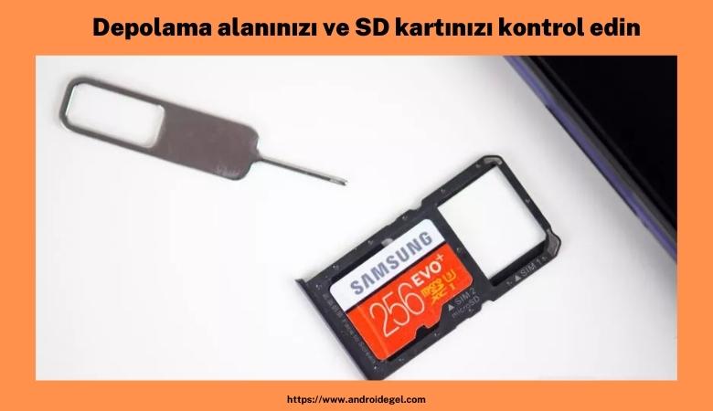 Google Play indirme bekleniyor sorunu nasıl çözülür? 5 depolama alaninizi ve sd kartinizi kontrol edin