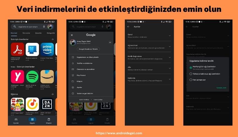 Google Play indirme bekleniyor sorunu nasıl çözülür? 4 google play veri indirme etkinlestirme kontrol etme