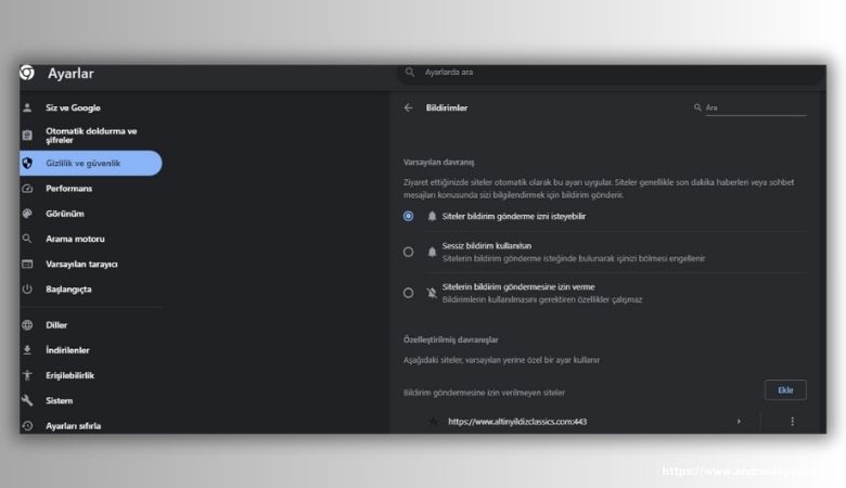 Chrome Bildirim Kapatma Nasıl Yapılır? 2 chrome bildirim kapatma ayarlar